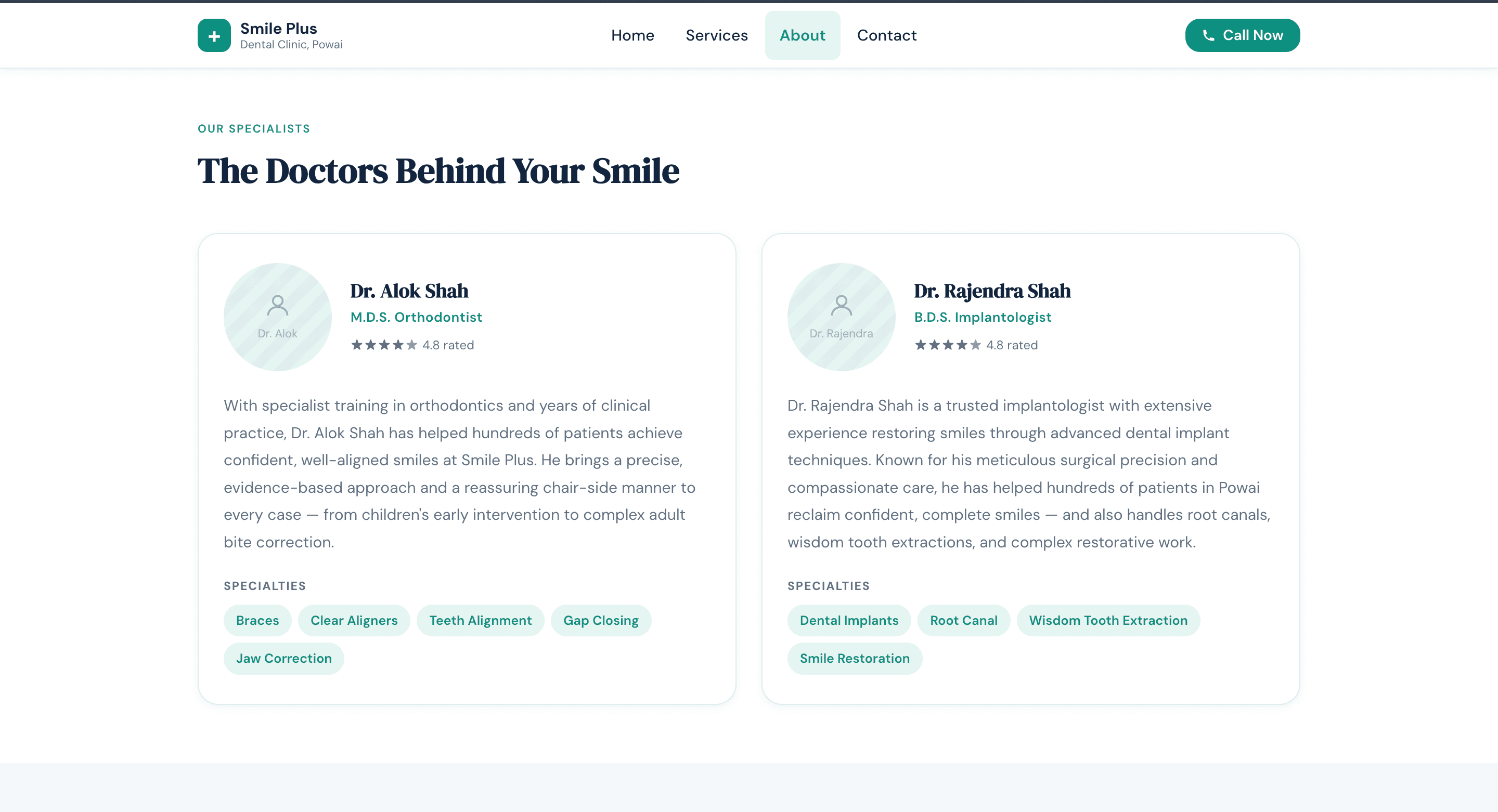 Smile Plus doctors and specialists page